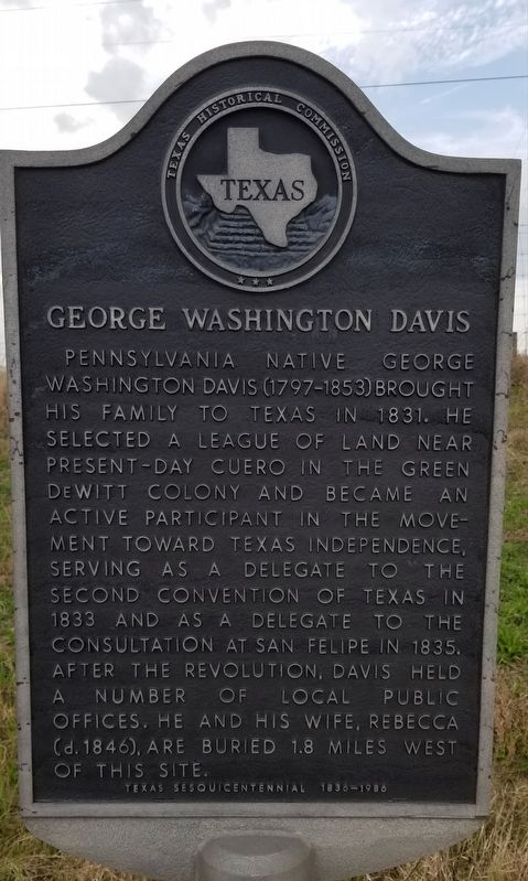 George Washington Davis Marker image. Click for full size.