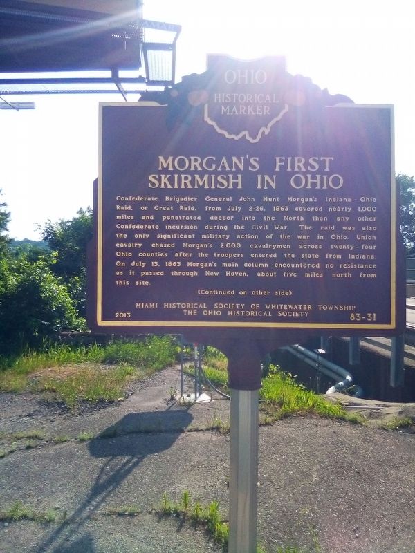 Morgan's First Skirmish in Ohio Marker image. Click for full size.