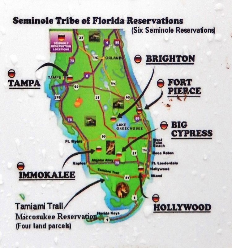 Marker detail: Seminole Tribe of Florida Reservations image. Click for full size.