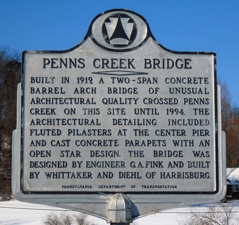 Penns Creek Bridge Marker image. Click for full size.