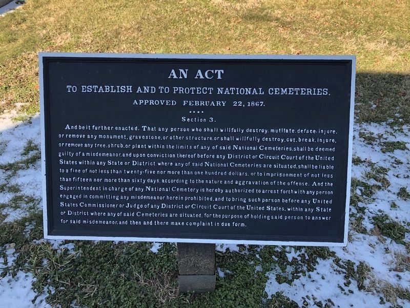 Additional signage on the grounds of the cemetery image. Click for full size.