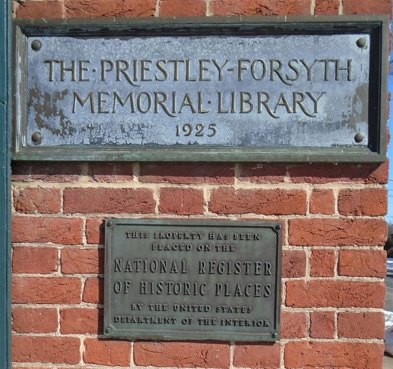 The Priestley-Forsyth Memorial Library NRHP Marker image. Click for full size.