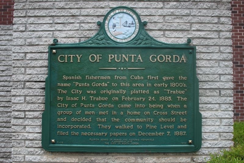 City of Punta Gorda Marker image. Click for full size.