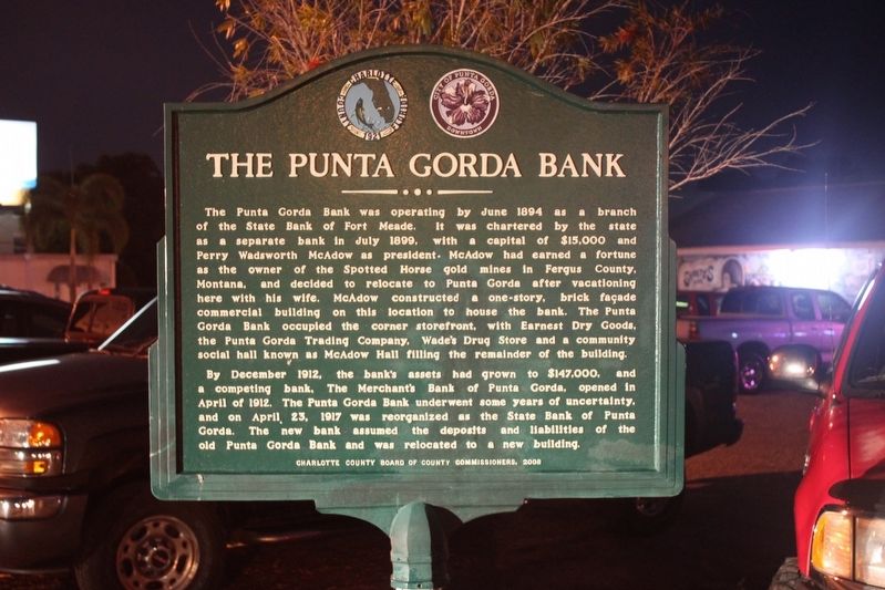 The Punta Gorda Bank Marker image. Click for full size.
