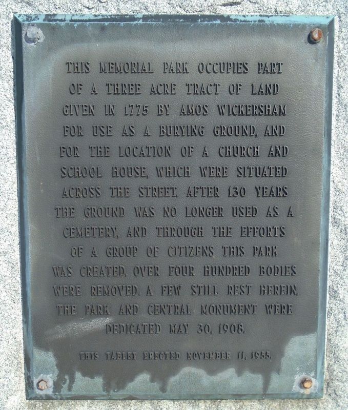 Memorial Park Marker. Click for full size. Memorial Park Marker image. Click for full size.