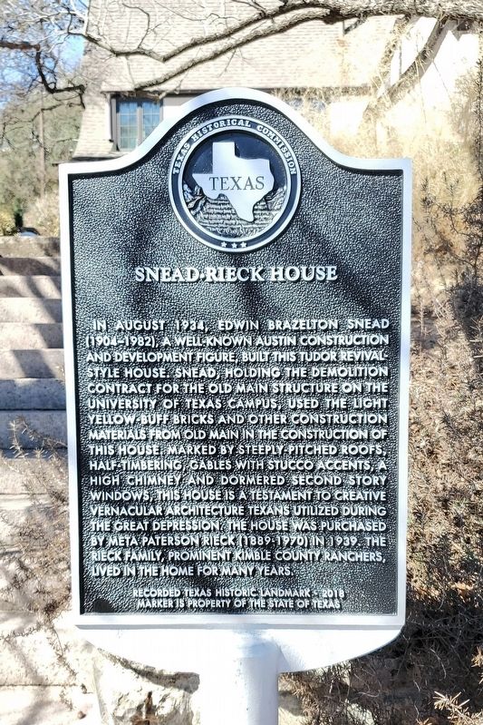 Snead-Rieck House Marker image. Click for full size.