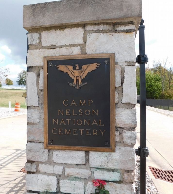 Camp Nelson National Cemetery entrance sign. Click for full size. Camp Nelson National Cemetery entrance sign image. Click for full size.