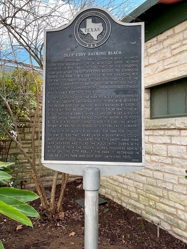 Deep Eddy Bathing Beach Marker image. Click for full size.