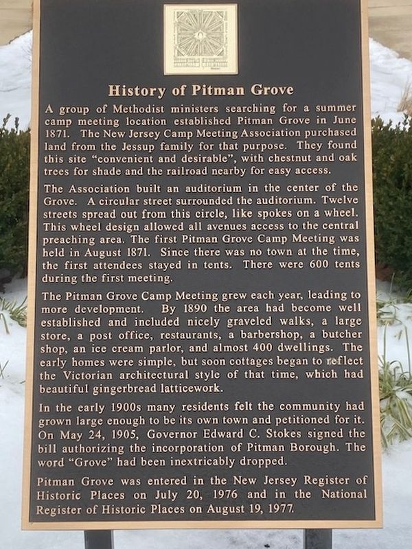 History of Pitman Grove Marker image. Click for full size.