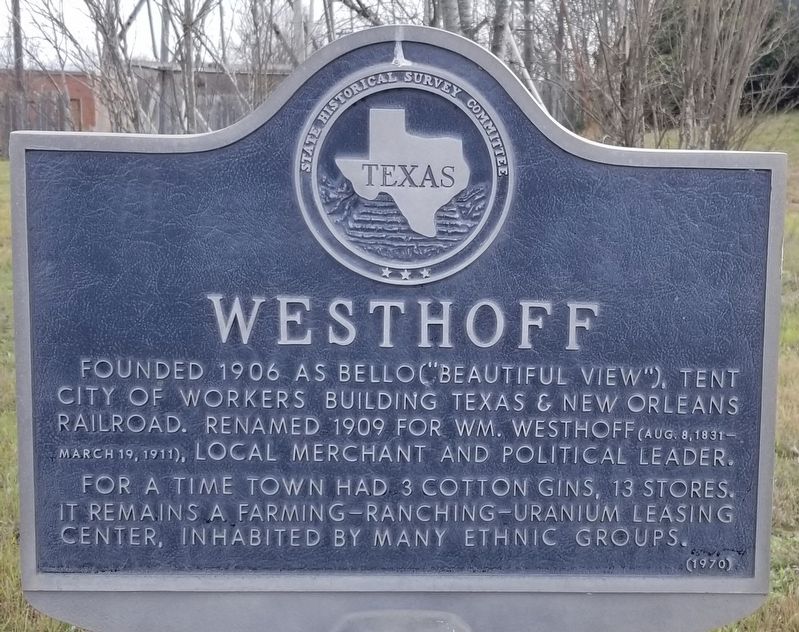 Westhoff Marker image. Click for full size.