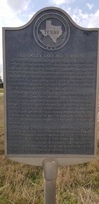 Old Smiley Lake and Townsite Marker image. Click for full size.