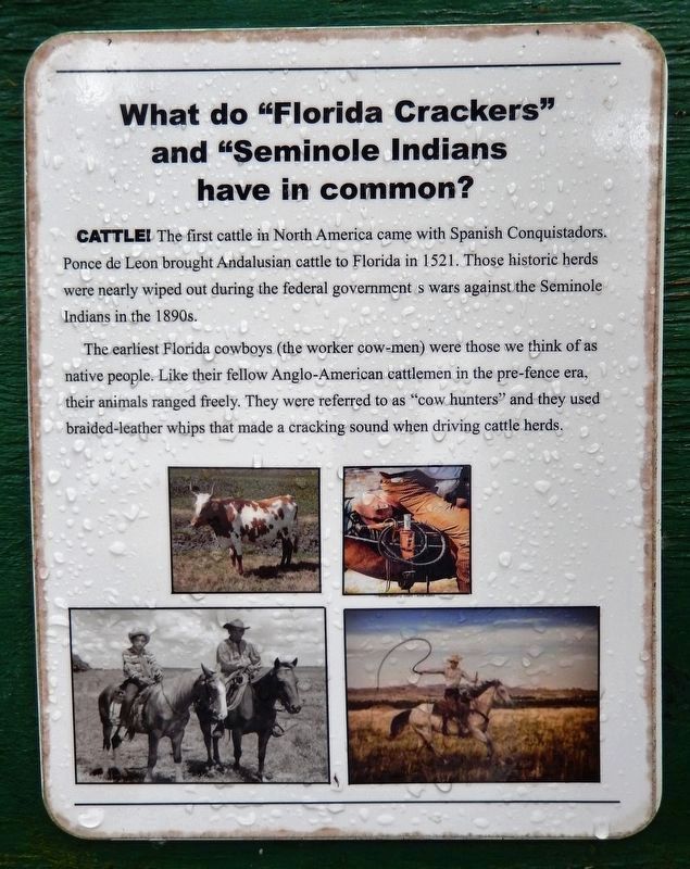 Florida Crackers Marker (<i>panel 3</i>) image. Click for full size.