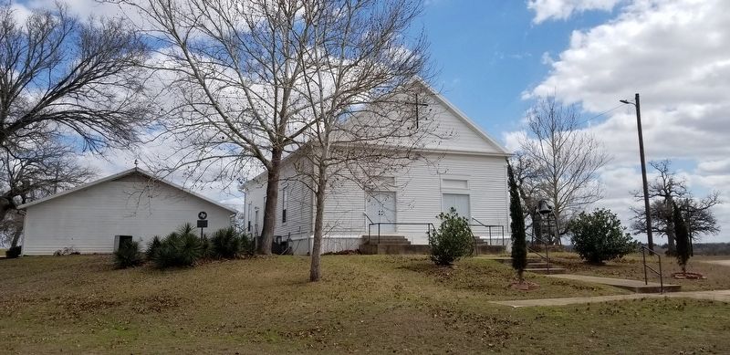 The Leesville Baptist Church and Marker from the road image. Click for full size.