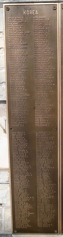 Korean and Vietnam Wars Memorial - Korea Honor Roll image. Click for full size.