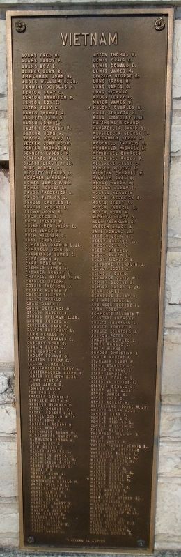 Korean and Vietnam Wars Memorial - Vietnam Honor Roll image. Click for full size.
