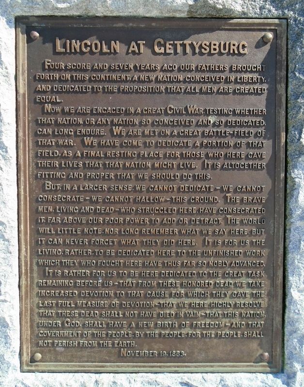 Civil War Memorial Gettysburg Address image. Click for full size.
