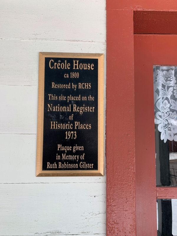 The Creole House Marker. Click for full size. The Creole House Marker image. Click for full size.