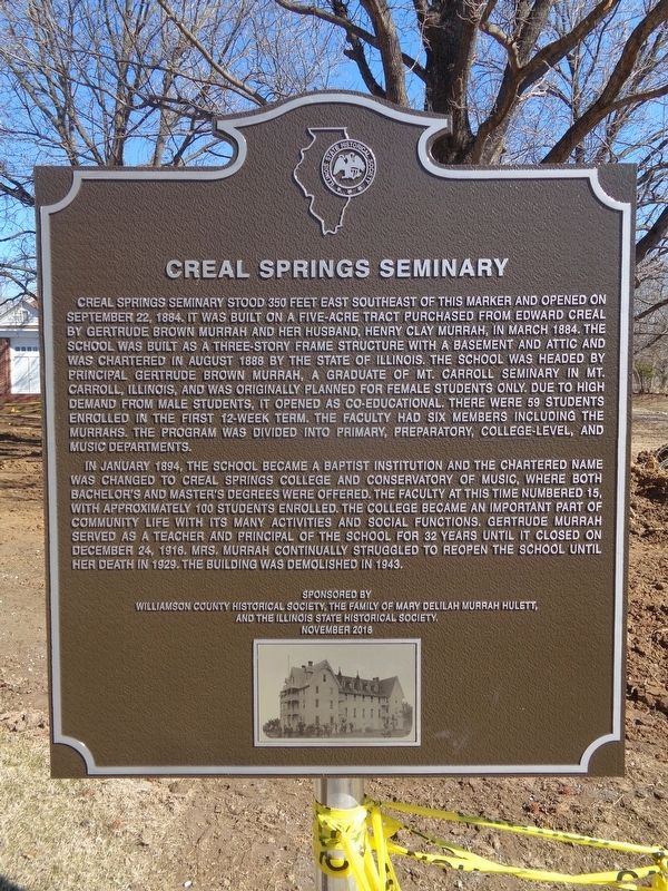Creal Springs Cemetery Marker image. Click for full size.