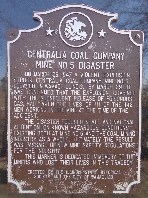Centralia Coal Company Mine No. 5 Disaster Marker image. Click for full size.