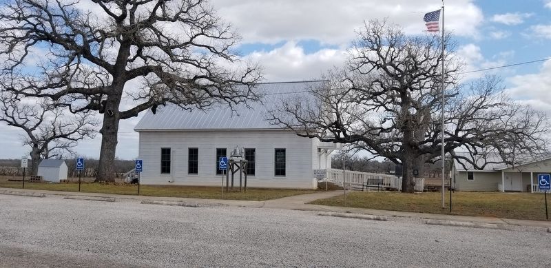 The view of the Dewville United Methodist Church and Marker from the road image. Click for full size.