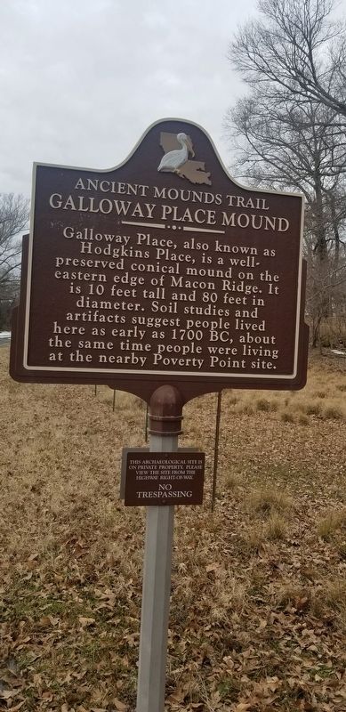 Galloway Place Mound Marker image. Click for full size.