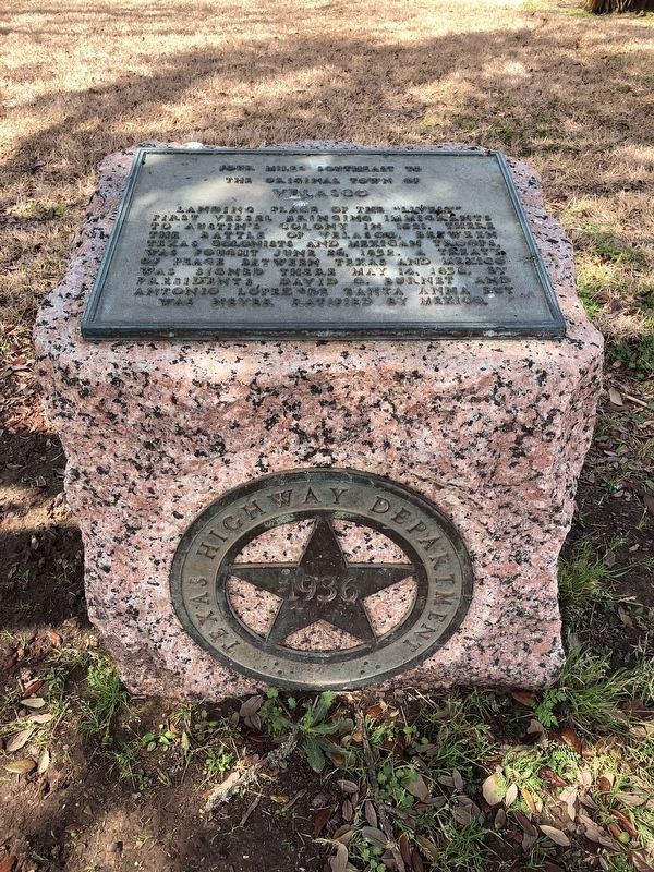 Four Miles Southeast to the Original Town of Velasco Marker image. Click for full size.