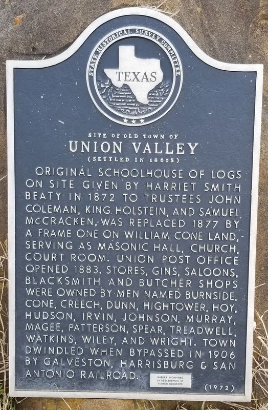 Site of Old Town of Union Valley Marker image. Click for full size.