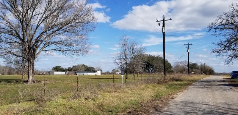 The view of the Sutherland Springs School Site Marker from the road. Click for full size. The view of the Sutherland Springs School Site Marker from the road image. Click for full size.