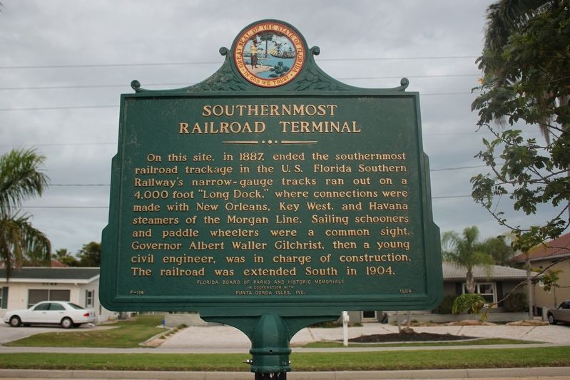 Southernmost Railroad Terminal Marker. Click for full size. Southernmost Railroad Terminal Marker image. Click for full size.