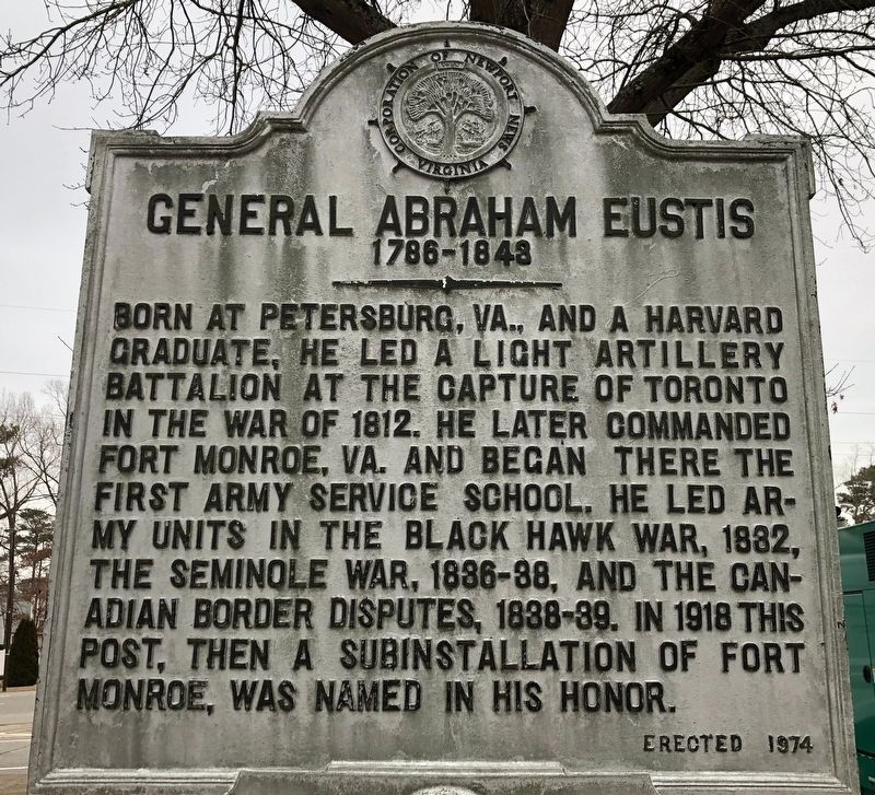 General Abraham Eustis Marker image. Click for full size.