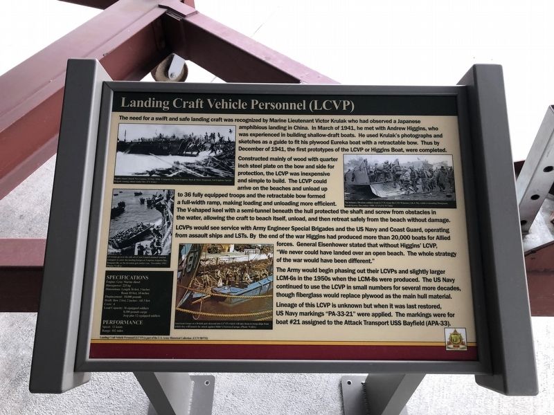 Landing Craft Vehicle Personnel (LCVP) Marker image. Click for full size.