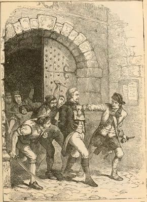 "Captain Huddy led from prison to be hanged" image. Click for full size.
