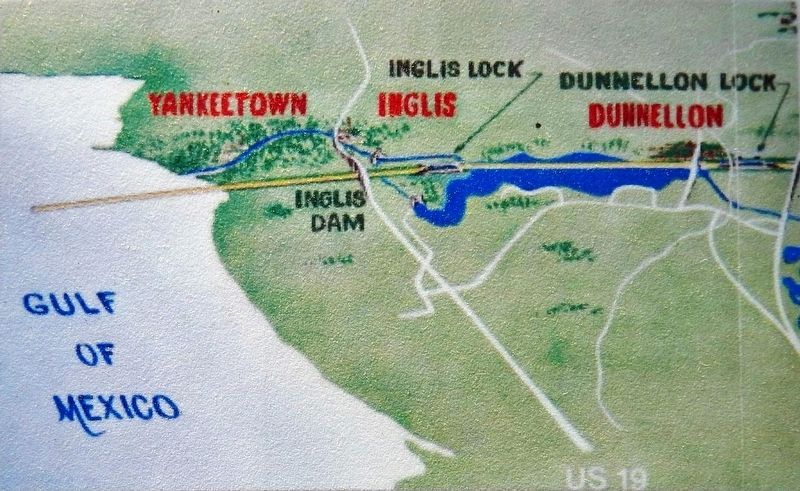 Marker detail: Never-completed Dunnellon Lock. Click for full size. Marker detail: Never-completed Dunnellon Lock image. Click for full size.