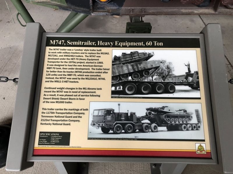 M747, Semitrailer, Heavy Equipment, 60 Tons Marker image. Click for full size.