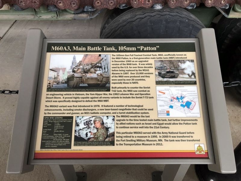 M60A3, Main Battle Tank, 105mm "Patton" Marker image. Click for full size.