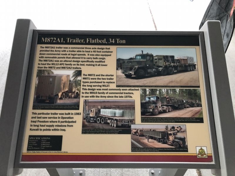 M872A1, Trailer, Flatbed, 34 Ton Marker image. Click for full size.