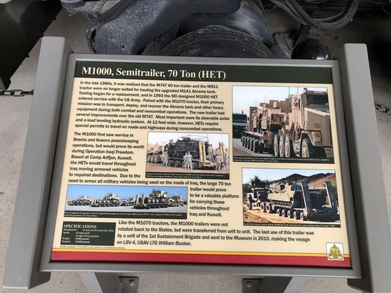 M1000, Semitrailer, 70 Ton (HET) Marker image. Click for full size.