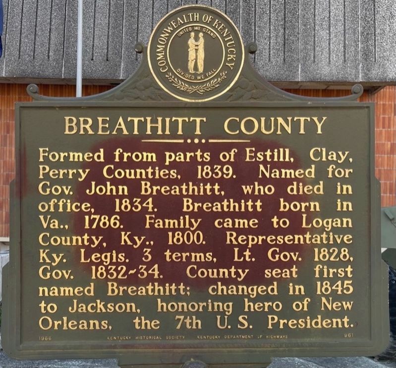 Breathitt County Marker image. Click for full size.