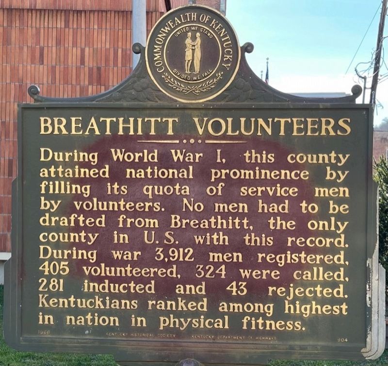 Breathitt Volunteers Marker image. Click for full size.