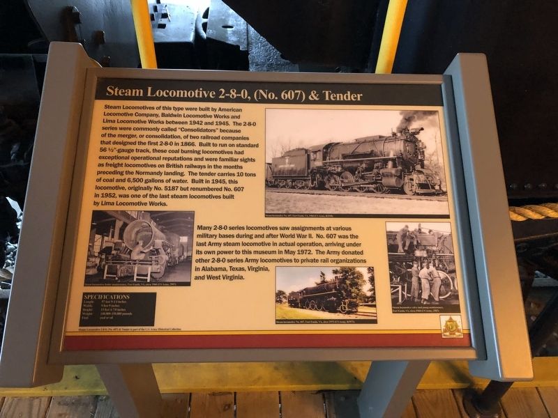 Steam Locomotive 2-8-0, (No. 607) & Tender Marker image. Click for full size.