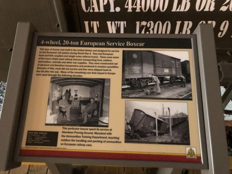 4-wheel, 20-ton Euoropean Service Boxcar Marker image. Click for full size.