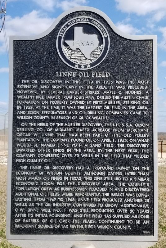 Linne Oil Field Marker image. Click for full size.