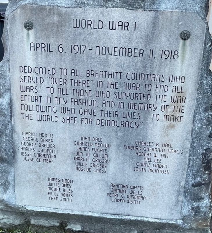 World War I Memorial image. Click for full size.