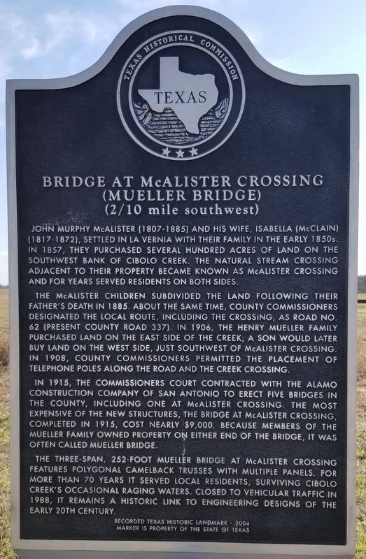 Bridge at McAlister Crossing Marker image. Click for full size.