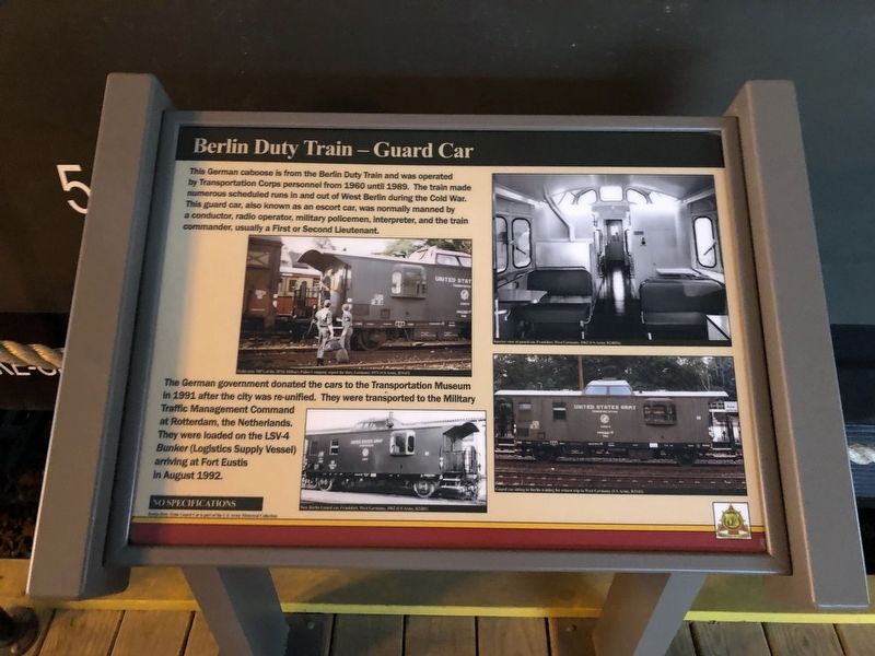 Berlin Duty Train - Guard Car Marker. Click for full size. Berlin Duty Train - Guard Car Marker image. Click for full size.