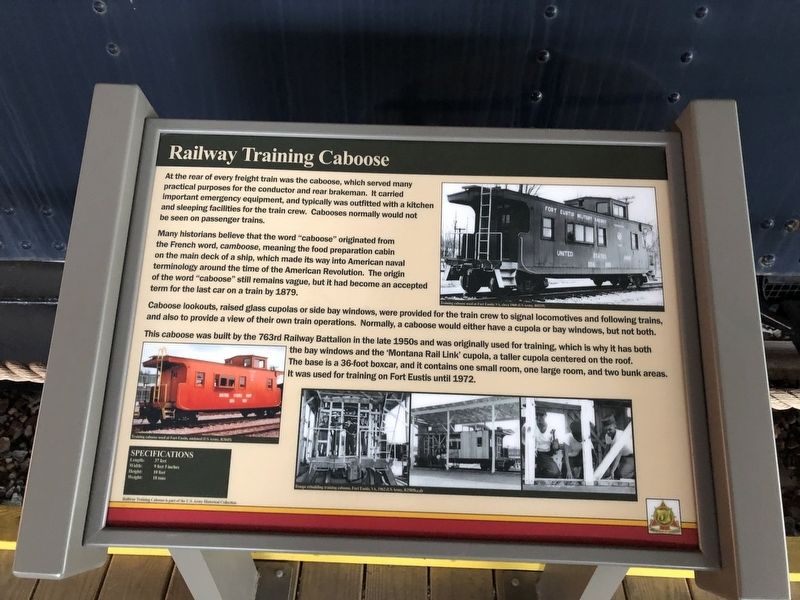 Railway Training Caboose Marker image. Click for full size.