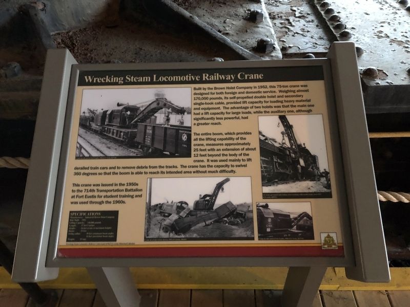 Wrecking Steam Locomotive Railway Crane Marker image. Click for full size.