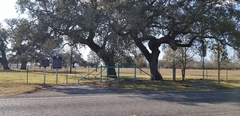 The view of the Cibolo Crossing on the Gonzales Road Marker from the road. Click for full size. The view of the Cibolo Crossing on the Gonzales Road Marker from the road image. Click for full size.