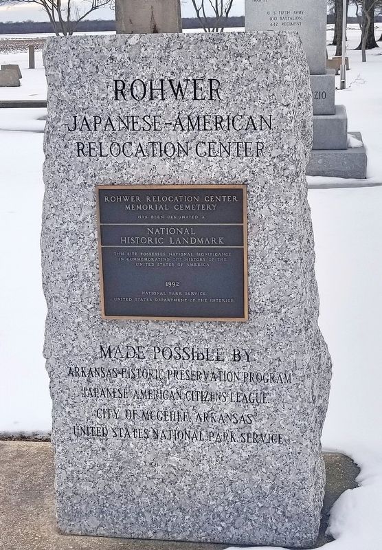 Rohwer Relocation Center Memorial Cemetery Marker image. Click for full size.