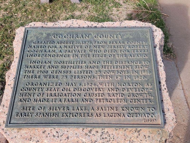 Cochran County Marker image. Click for full size.
